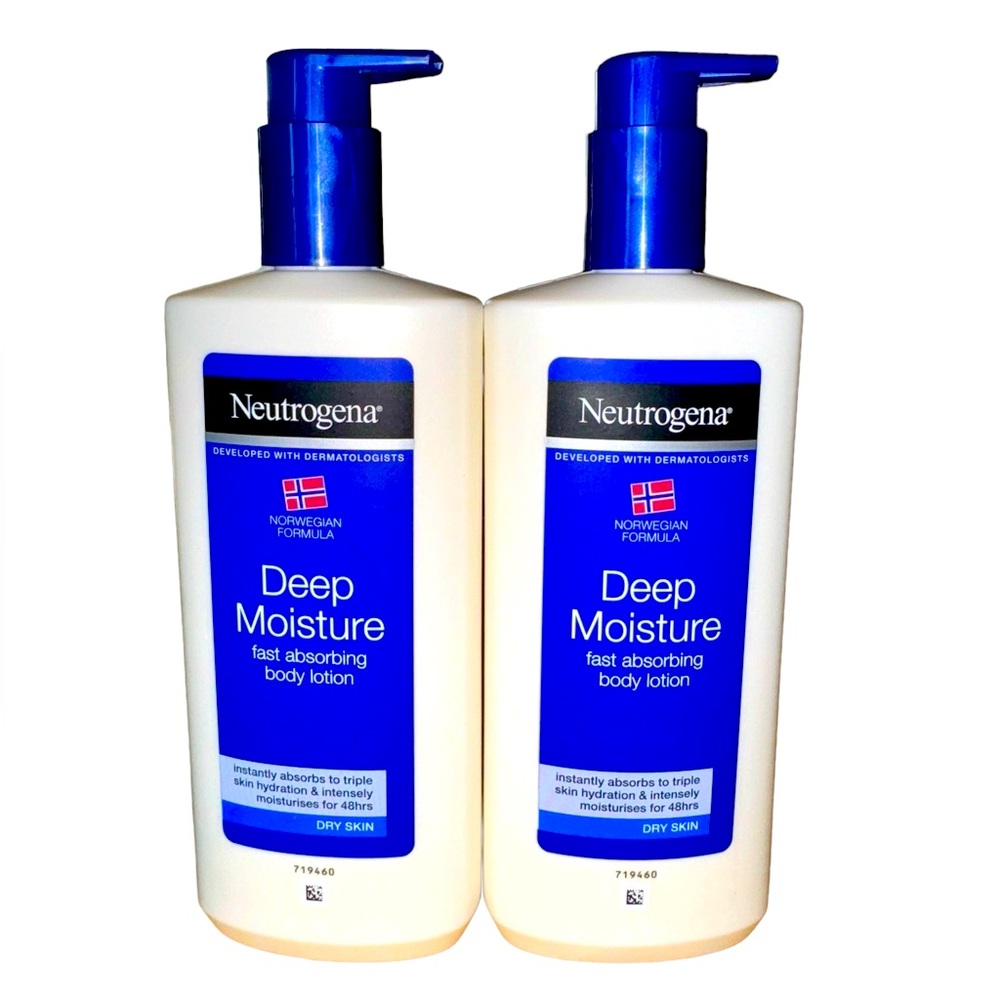 Neutrogena 48H Deep Moisture Fast Absorbing Body Lotion for Dry Skin (2 Ct.)